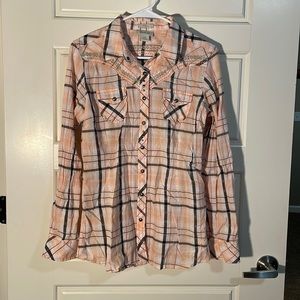 Peach Colored Ariat Women’s Long Sleeve Button Shirt